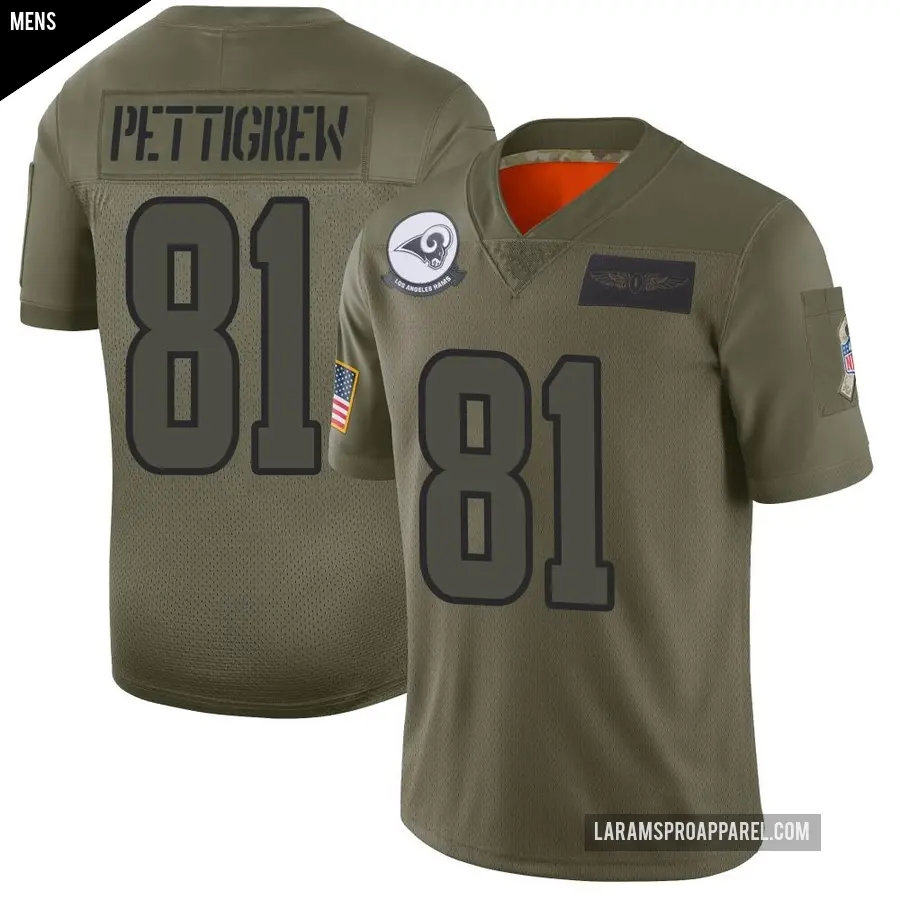 Men's Los Angeles Rams ＃81 Jamal Pettigrew Camo Limited 2019 Salute to Service Jersey