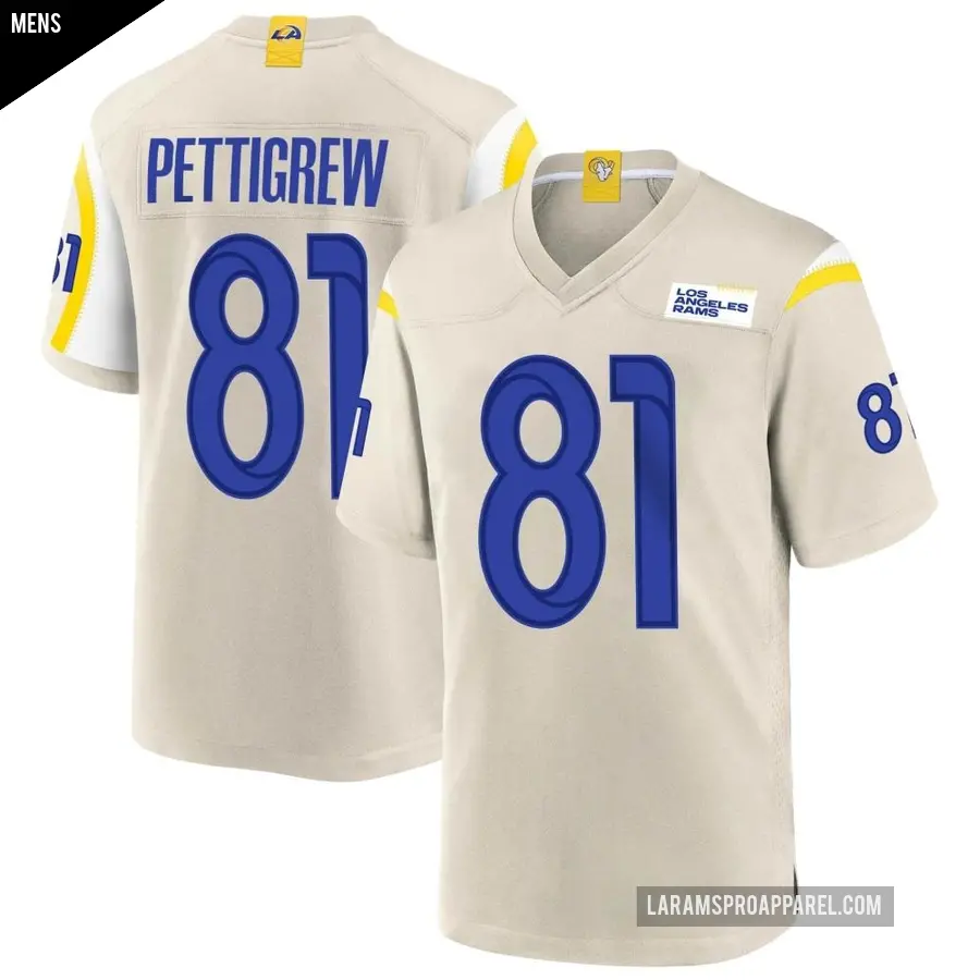 Men's Los Angeles Rams ＃81 Jamal Pettigrew Game Bone Jersey