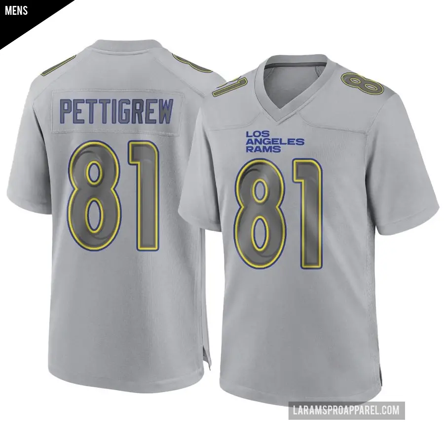 Men's Los Angeles Rams ＃81 Jamal Pettigrew Gray Game Atmosphere Fashion Jersey