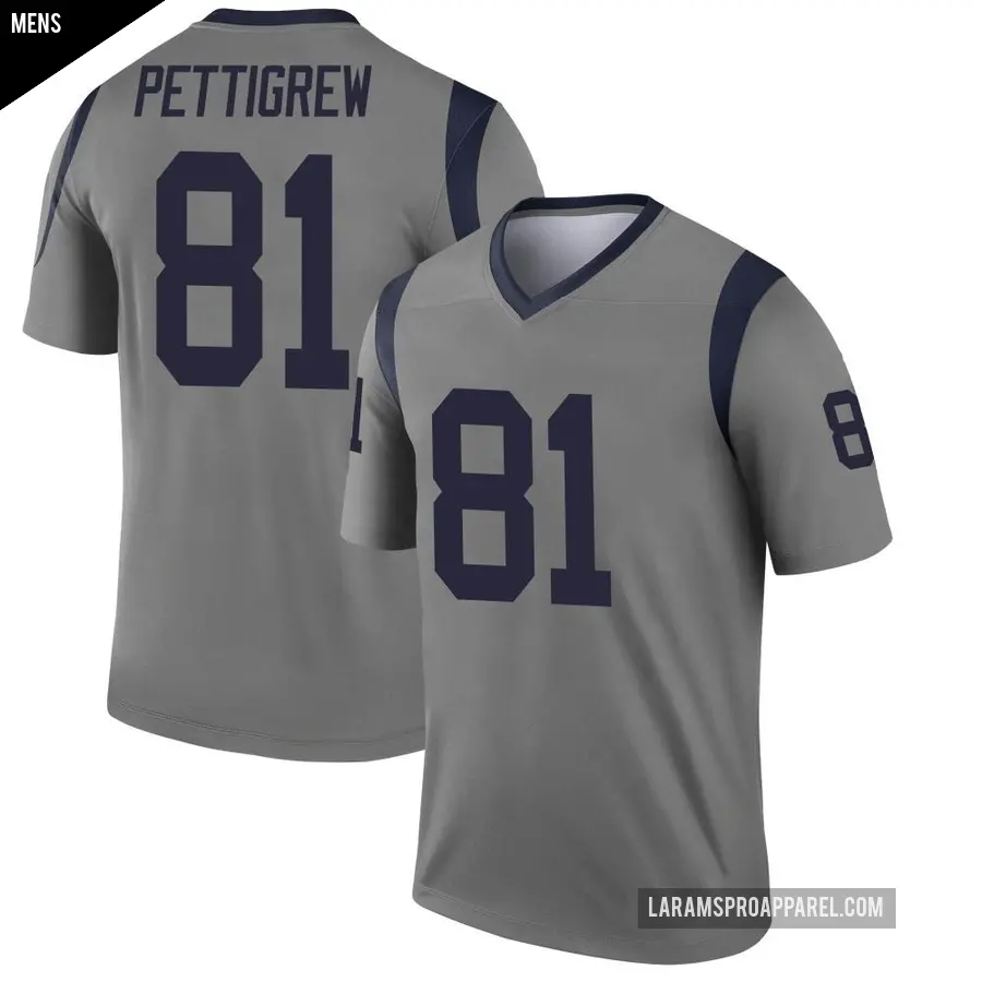 Men's Los Angeles Rams ＃81 Jamal Pettigrew Gray Legend Inverted Jersey