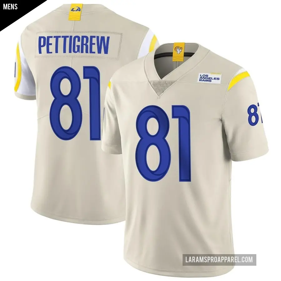 Men's Los Angeles Rams ＃81 Jamal Pettigrew Limited Bone Vapor Jersey