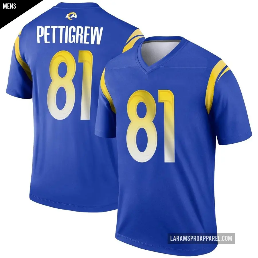 Men's Los Angeles Rams ＃81 Jamal Pettigrew Royal Legend Jersey