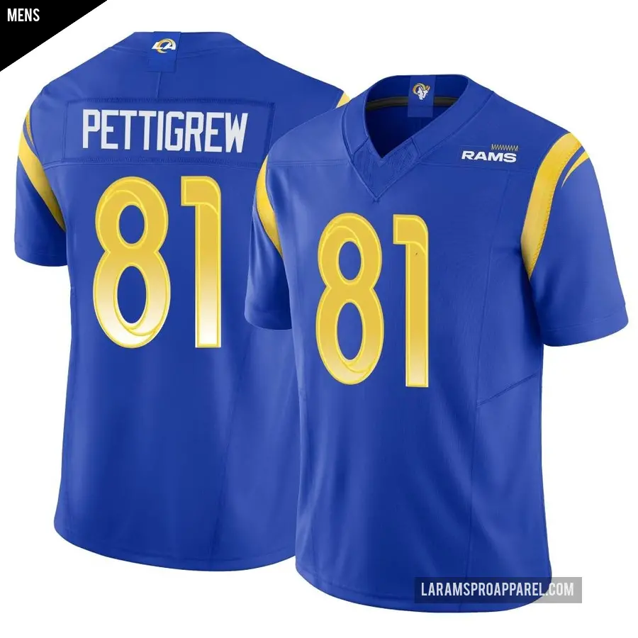 Men's Los Angeles Rams ＃81 Jamal Pettigrew Royal Limited Vapor F.U.S.E. Jersey