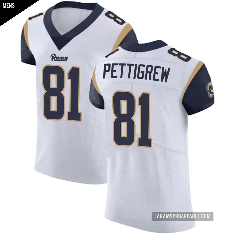 Men's Los Angeles Rams ＃81 Jamal Pettigrew White Elite Vapor Untouchable Jersey