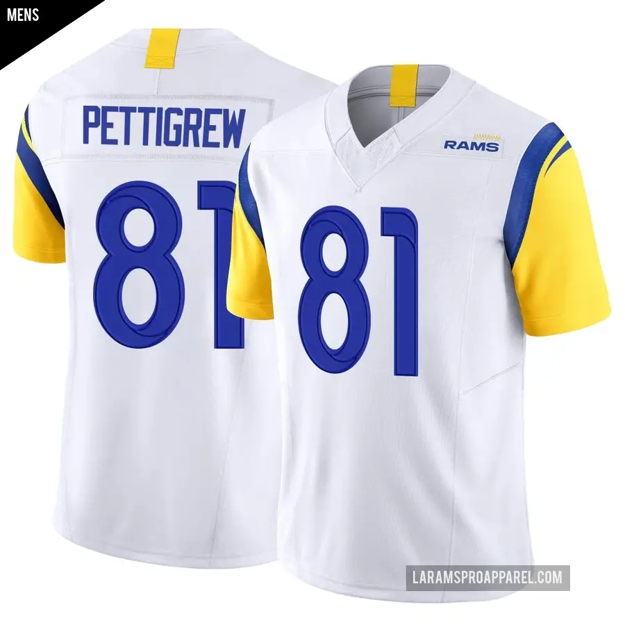 Men's Los Angeles Rams ＃81 Jamal Pettigrew White Limited Vapor F.U.S.E. Jersey