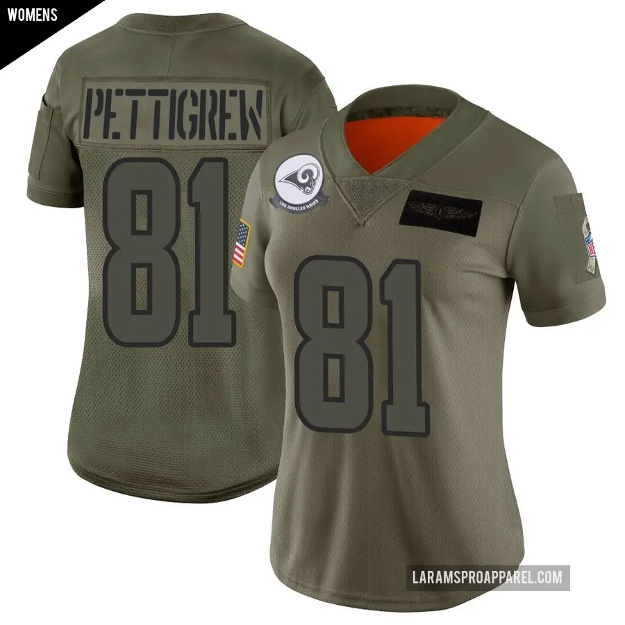 Women's Los Angeles Rams ＃81 Jamal Pettigrew Camo Limited 2019 Salute to Service Jersey