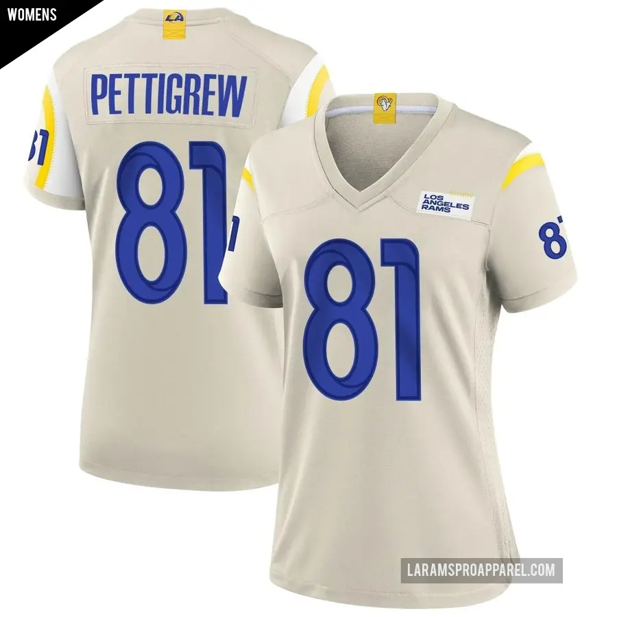 Women's Los Angeles Rams ＃81 Jamal Pettigrew Game Bone Jersey