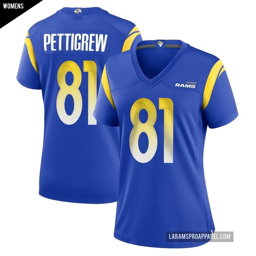 Women's Los Angeles Rams ＃81 Jamal Pettigrew Royal Game Alternate Jersey