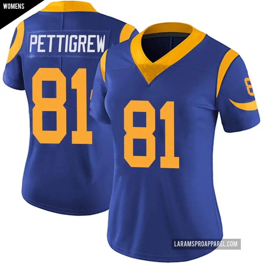 Women's Los Angeles Rams ＃81 Jamal Pettigrew Royal Limited Alternate Vapor Untouchable Jersey