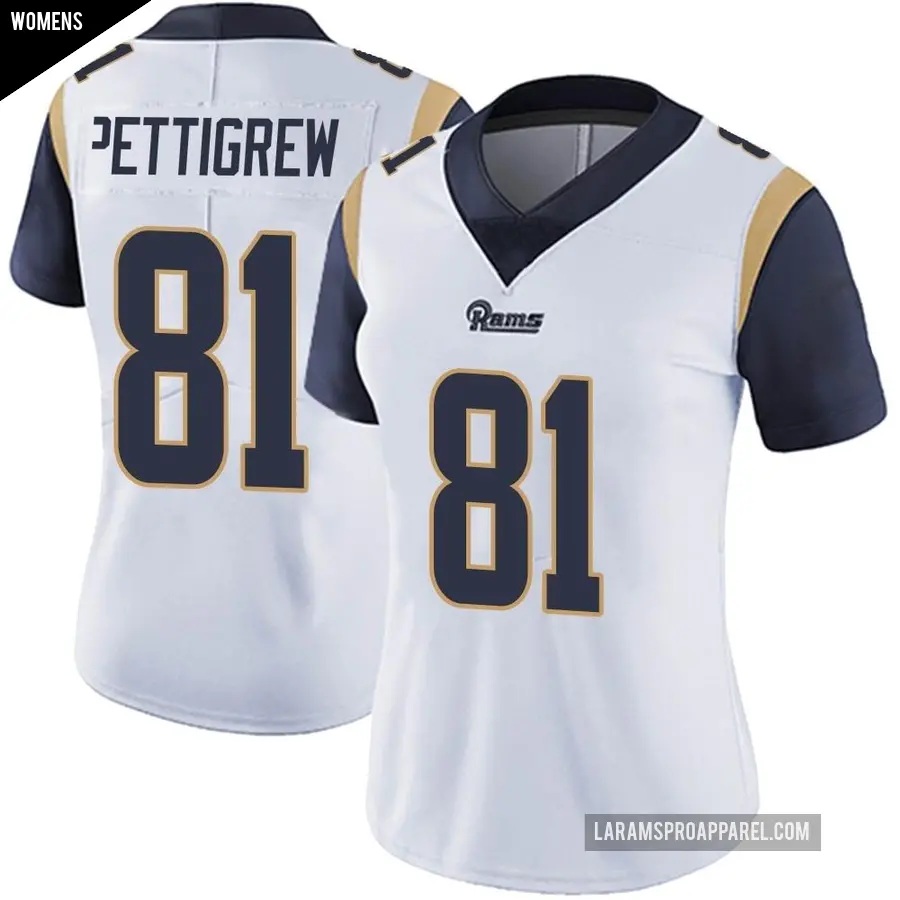 Women's Los Angeles Rams ＃81 Jamal Pettigrew White Limited Vapor Untouchable Jersey