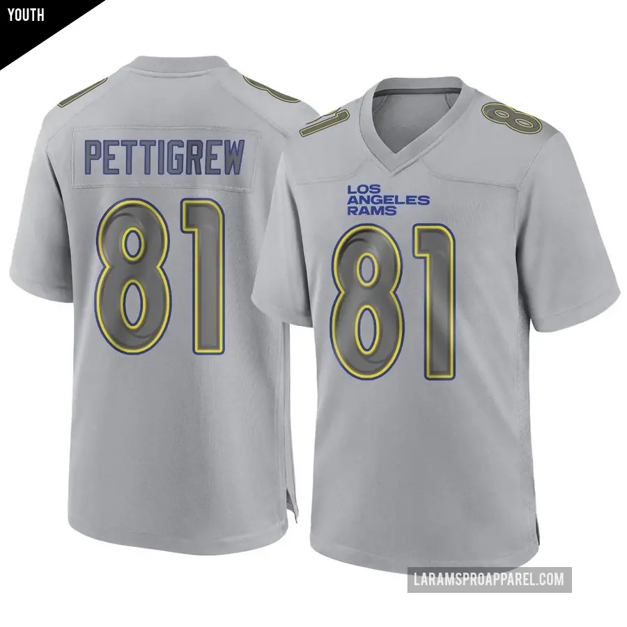 Youth Los Angeles Rams ＃81 Jamal Pettigrew Gray Game Atmosphere Fashion Jersey