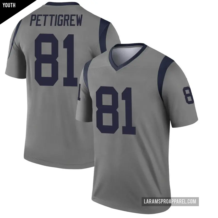 Youth Los Angeles Rams ＃81 Jamal Pettigrew Gray Legend Inverted Jersey