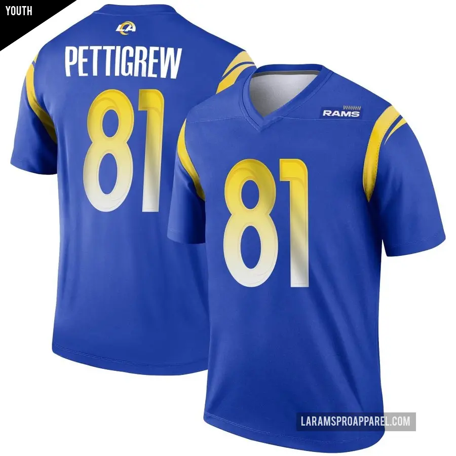 Youth Los Angeles Rams ＃81 Jamal Pettigrew Royal Legend Jersey